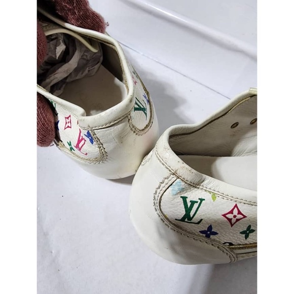 Authentic Louis Vuitton 2008 Multicolored Monogram Pattern Sneakers Size 38.5 - Picture 11 of 15